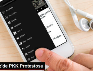 Azez’de PKK Protestosu