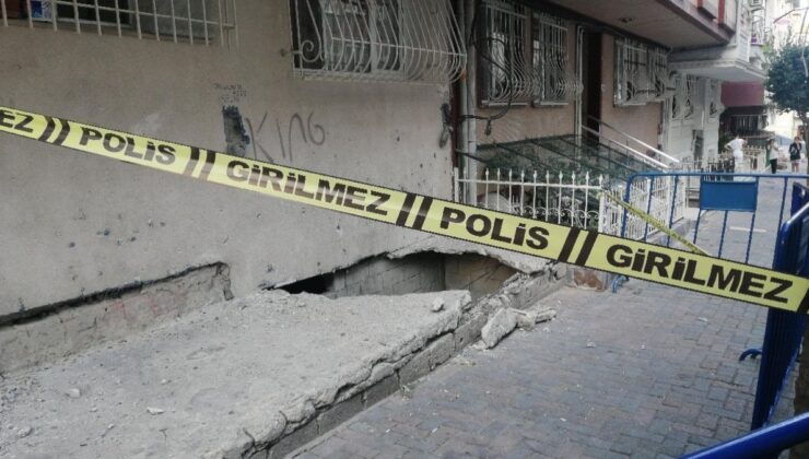 Beton çöktü, iki kişi çukura düştü