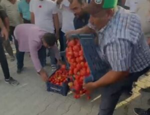 Çiftçiler ürünlerini yere döküp Erdoğan’a seslendiler